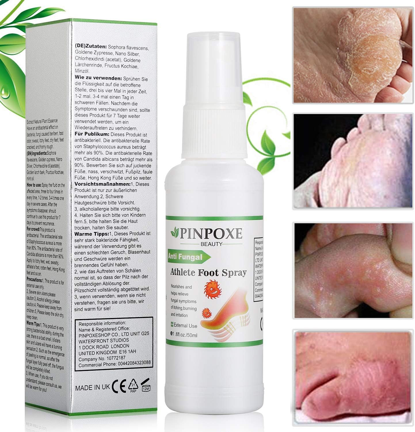 Foot Spray, Natural formula, Athletes Foot, Ringworm, Jock Itch and Foot Infections. Effectively Soothes in Minutes-Fights Against: Health & Personal Care