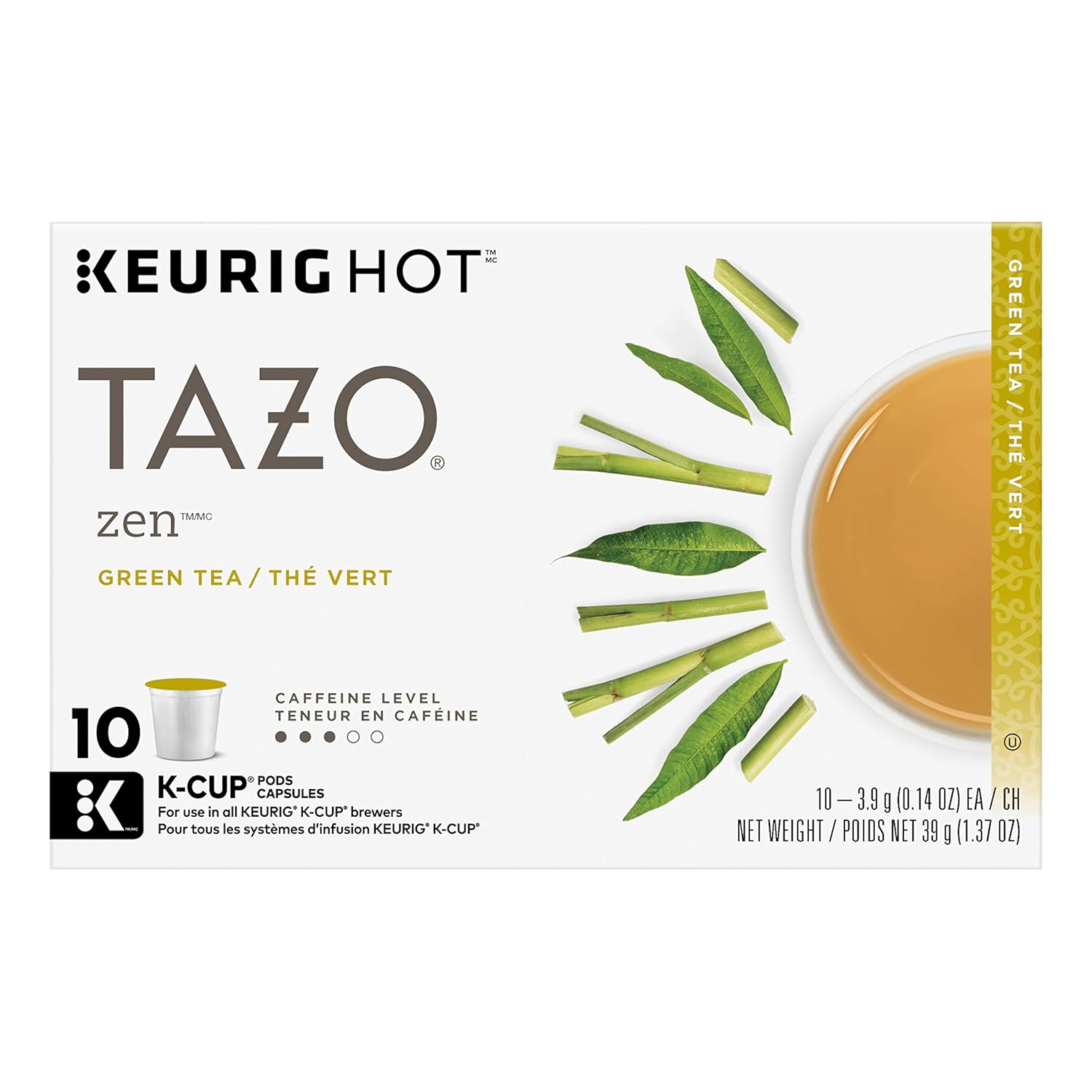 Tazo K-Cup Pods For an Invigorating Cup of Green Tea Zen Tea Helps You Feel Focused and Zen 10 Count, Pack of 6 (Packaging May vary) : Grocery & Gourmet Food