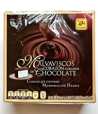 DE LA ROSA CHOCOLATE COVERED MARSHMALLOW HEARTS