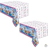 Unique Paw Patrol Girl Party Supplies 2 Plastic Table Covers 54” x 84” with Celebrate With Me Sticker | Kids Birthday Party Decorations