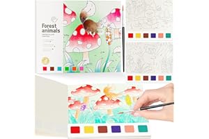 FQKIOMY Water Coloring Book,Paint with Water Books for Kids Ages 3-5,Watercolor Mess Free Coloring for Toddlers 2-4,Creative Arts and Crafts & Airplane Travel Essentials Easter Gift for Boys Girls