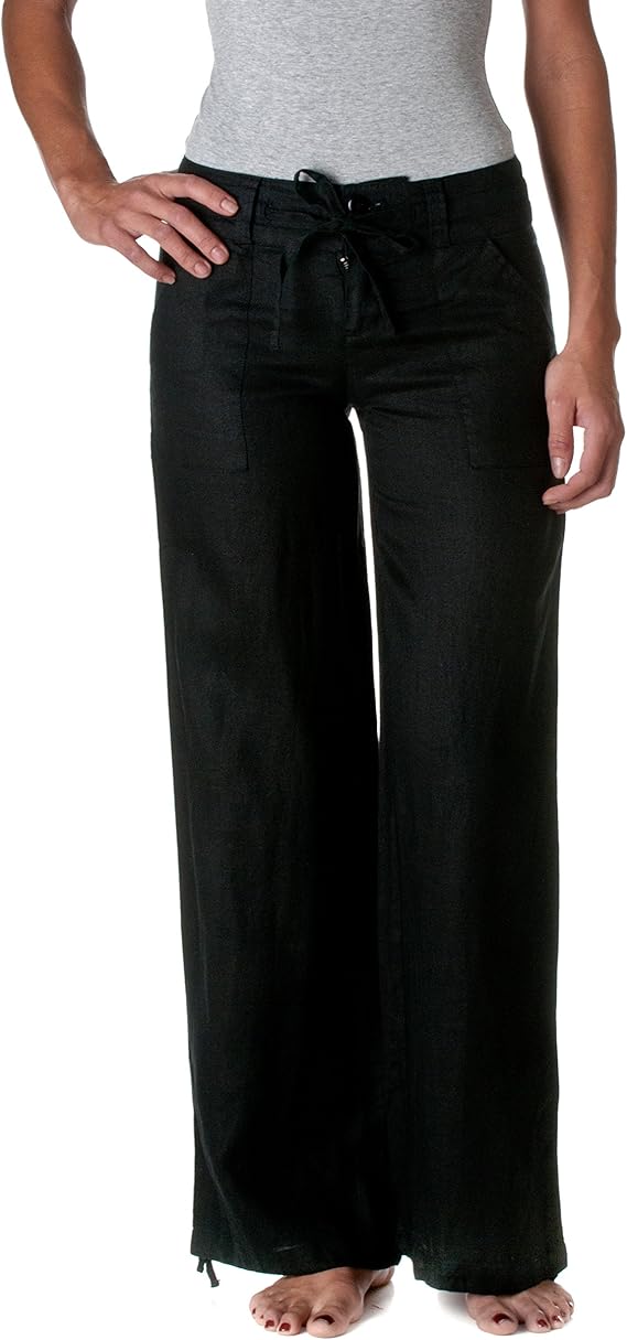 Wide leg drawstring linen pants Clearance