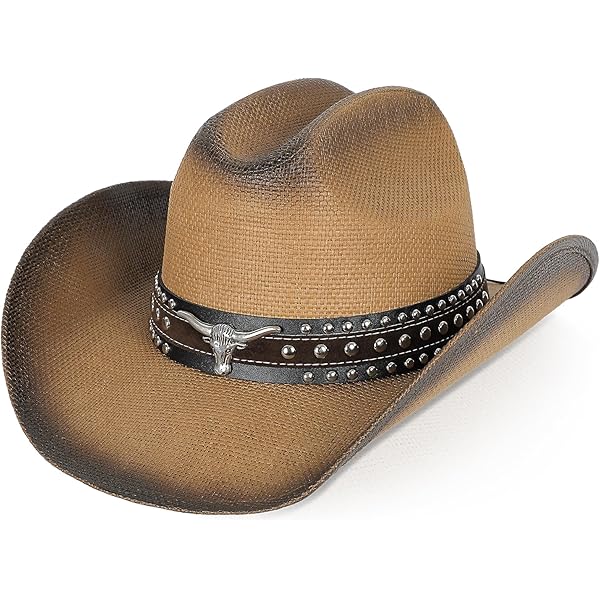 Chapeau de cowboy en feuille de palmier, chapeau de campagne, chapeau