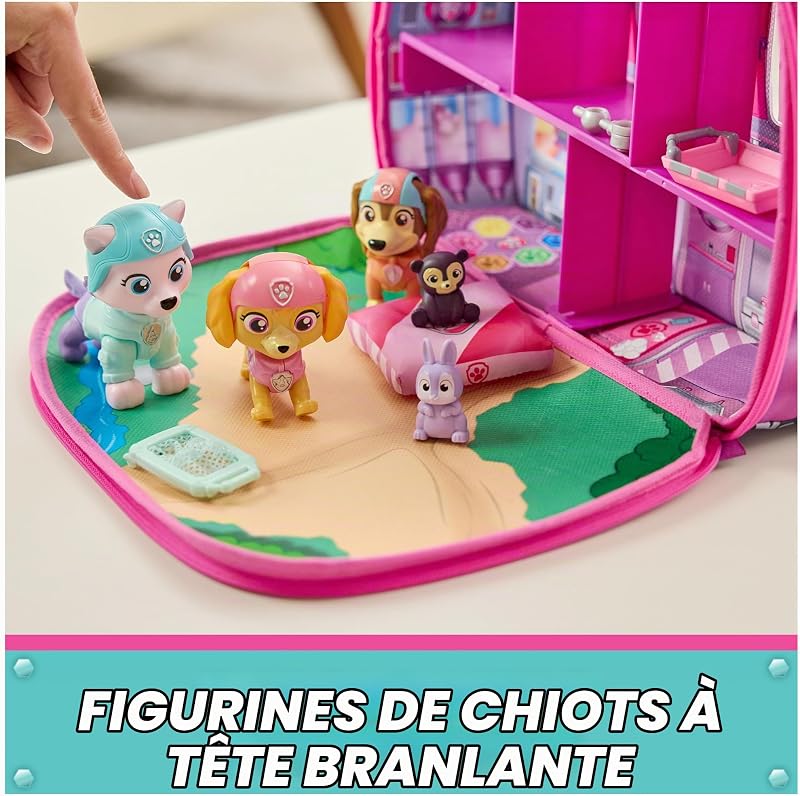 Pat' Patrouille, Le Monde de Stella, Coffret Camping et Sauvetage, avec Figurines à tête Mobile Stella, Everest et Liberty, Camping-Car, Jouets pour Filles et garçons à partir de 3 Ans