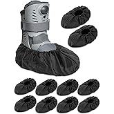 Janmercy 10 Pcs Fracture Walking Boot Cover Recovery Shoes Covers Waterproof Rain for Walking Boot Brace Orthopedic Cover with Rubber Sole Reusable(Large)