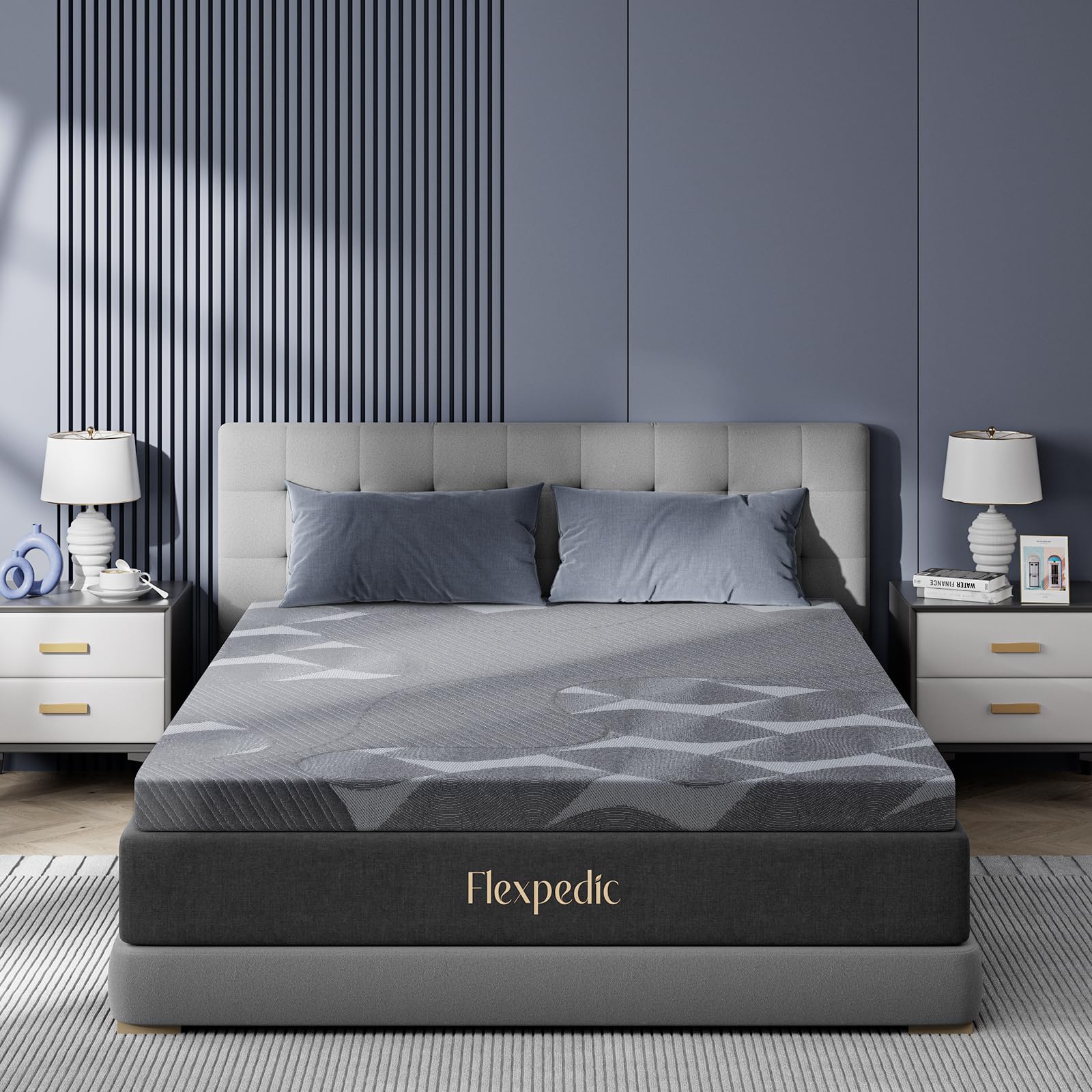 Photo 1 of Flexpedic Extra Firm Mattress Topper 4 Inch Queen Size - Advanced Gel Infused Memory Foam Bed Topper for Deep Pain Relief - Breathable & Washable Cover - CertiPUR-US Certified Comfort Enhancement