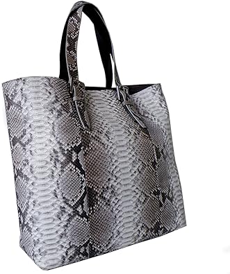 Amazon ダイアモンドパイソン トートバッグ ビジネスバッグ 大きめ本革トート メンズトート ヘビ革バッグ ナチュラル ハンドバッグ