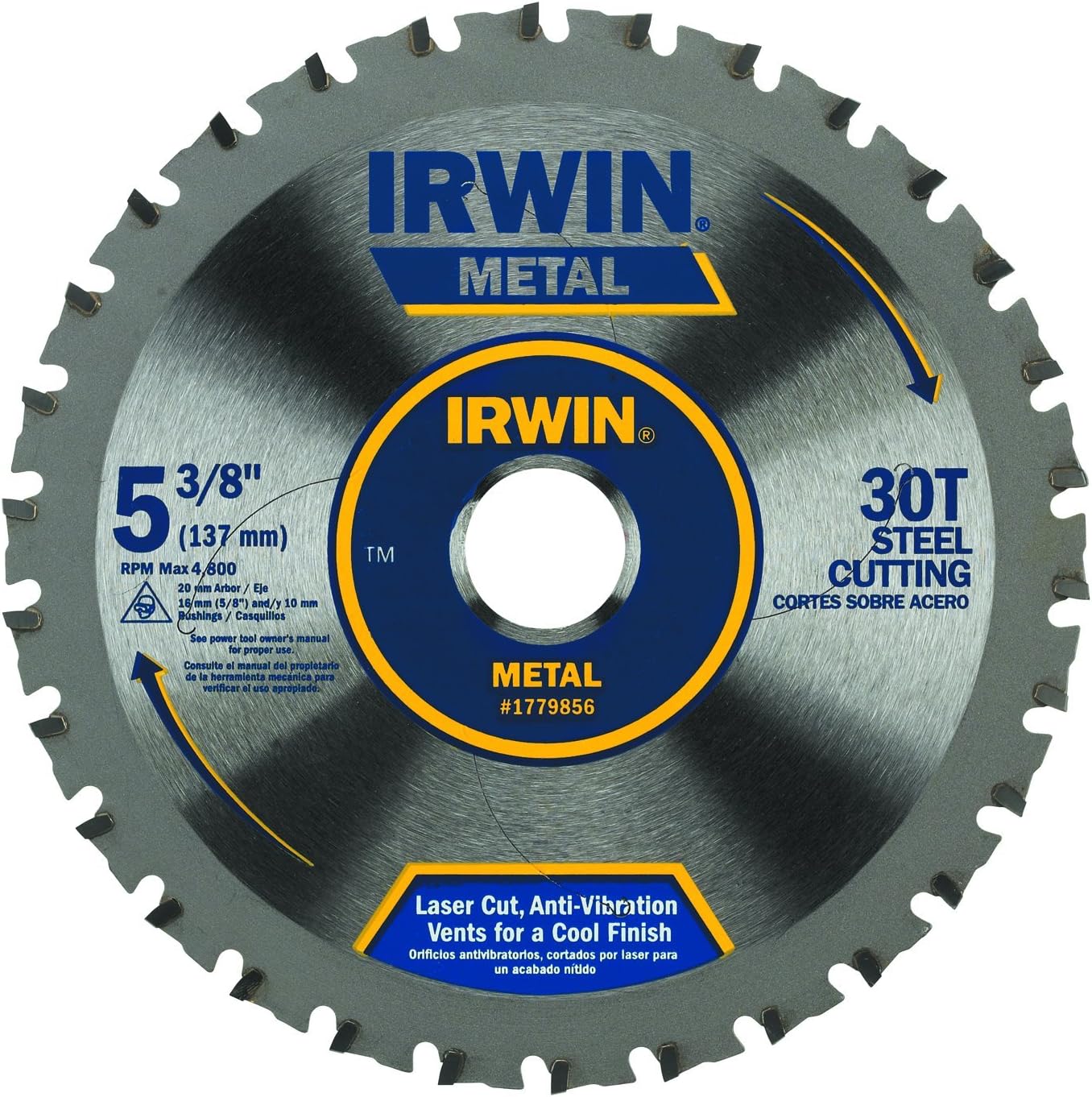 IRWIN Tools Metal Cutting Circular Saw Blade, 5-3/8-Inch, 30T (1779856)