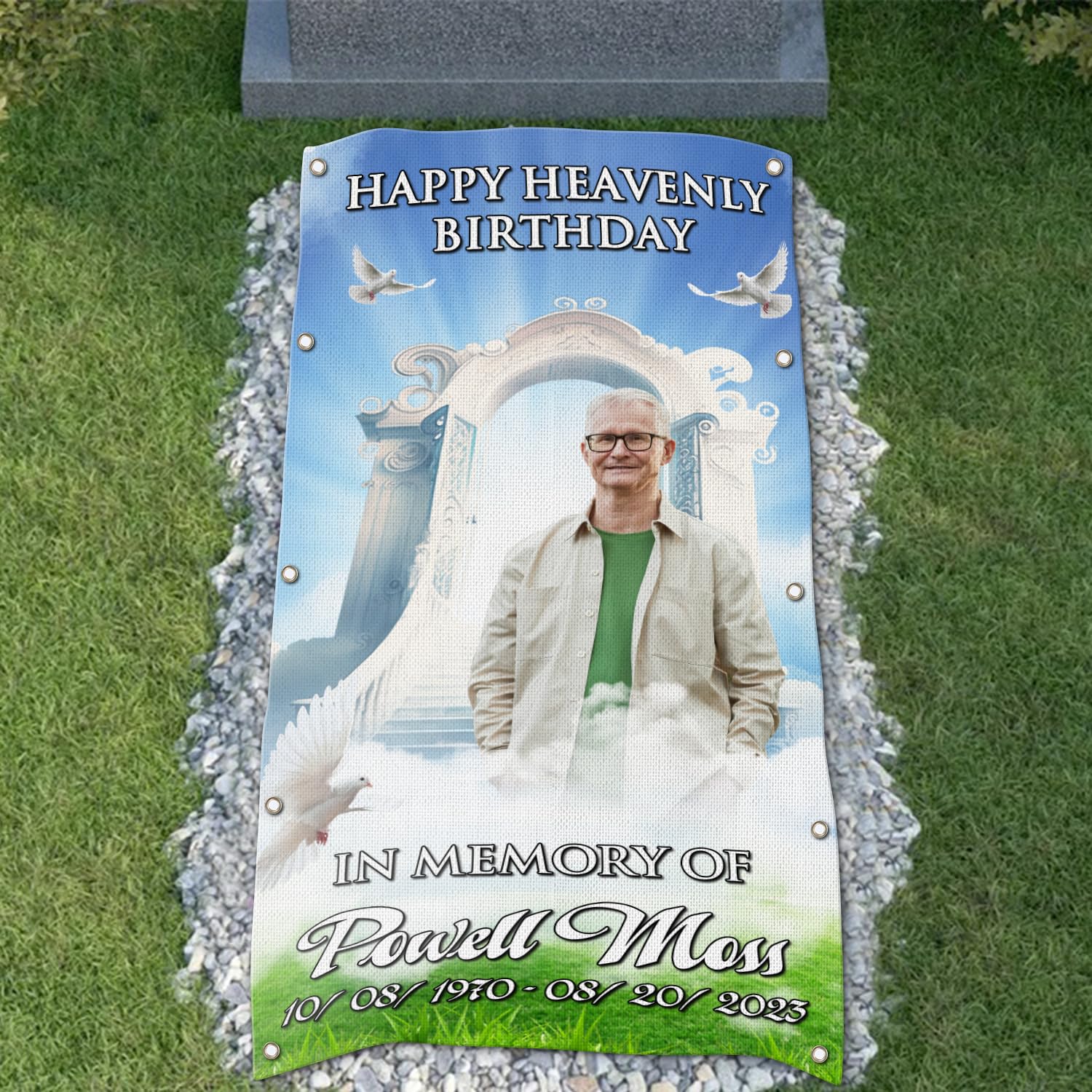 44memory Custom Memorial Grave Blanket Photo