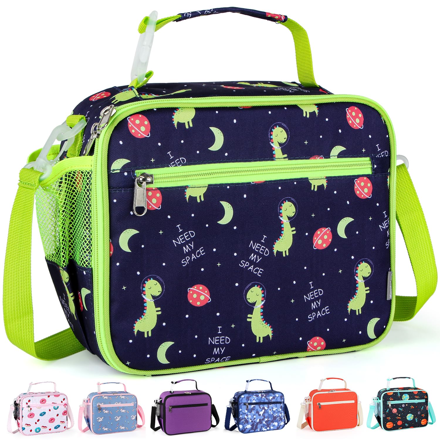 hombrima Insulated Lunch Box Bag, Kids Thermal Cool Bags with Adjustable Strap for Adults Children Women Men Boys Girls School Office Outdoor