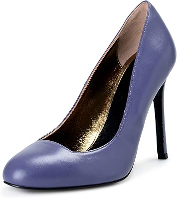 purple leather shoes