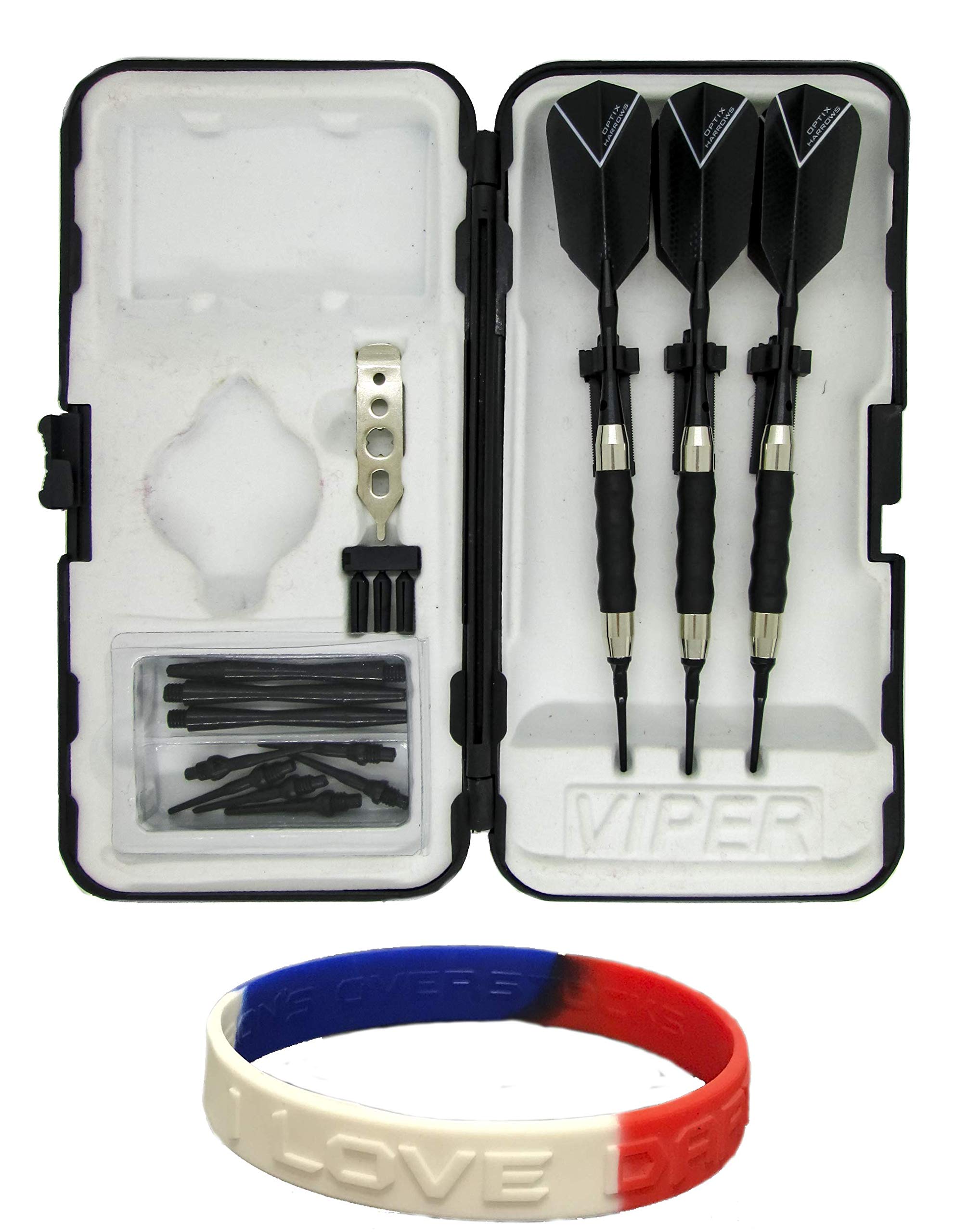 Sure Grip Viper Black Soft Tip Darts with Dart Case