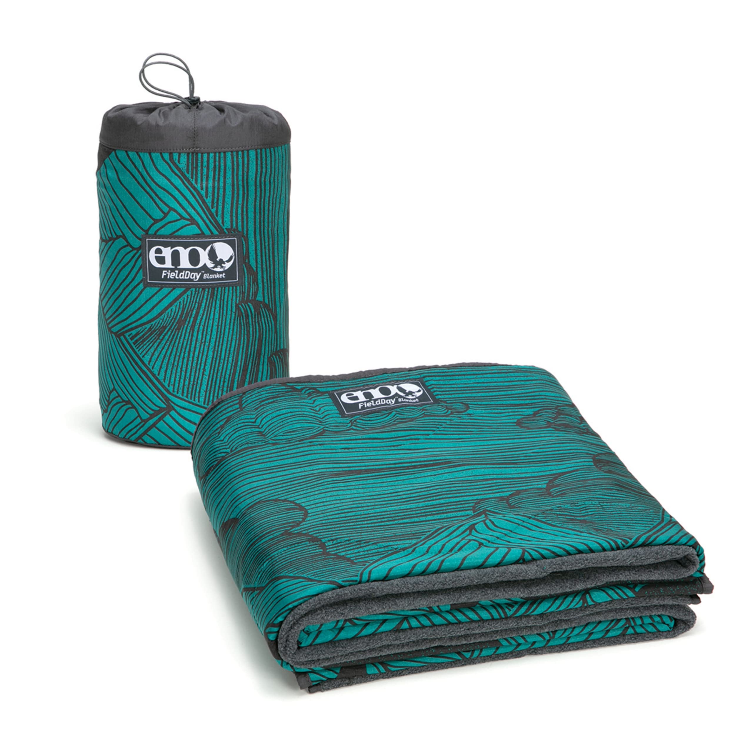 Eno, FieldDay Blanket - Lightweight and Portable for Camping, Hiking, Backpacking, Festival, Picnics, or Travel - Mountains to Sea/Seafoam