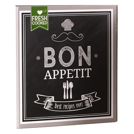 Goldbuch Rezeptebuch, Bon Appetit, 21 x 22,5 cm, 25 bedruckte Blätter, Ordner mit 2-Ring-Mechanik, Erweiterbar, Laminierter K