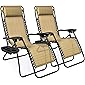 Best Choice Products Set of 2 Adjustable Steel Mesh Zero Gravity Lounge Chair Recliners w/Pillows and Cup Holder Trays…