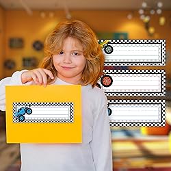 30 Name Tags for Classroom Cubbies, 3x9 in Trucks