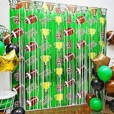 WENSEO Football Party Decorations, 2 Pack Foil Fringe Curtains, Party Backdrop Streamers, Sunday Night Football Game Day Photo Booth Backdrops Party Decorations