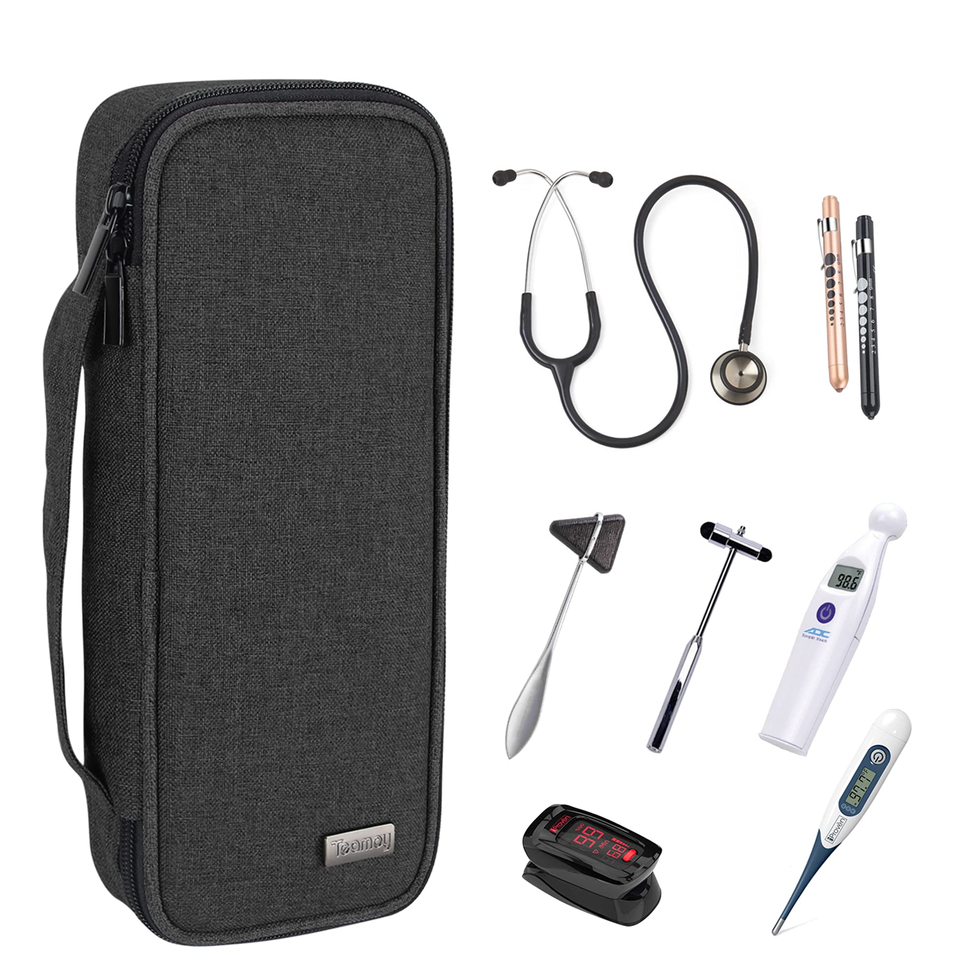 Teamoy Stethoscope Case, Stethoscope Carrying Bag Compatible with 3M Littmann, MDF, ADC, Omron Stethoscope and Other Accessories, Black
