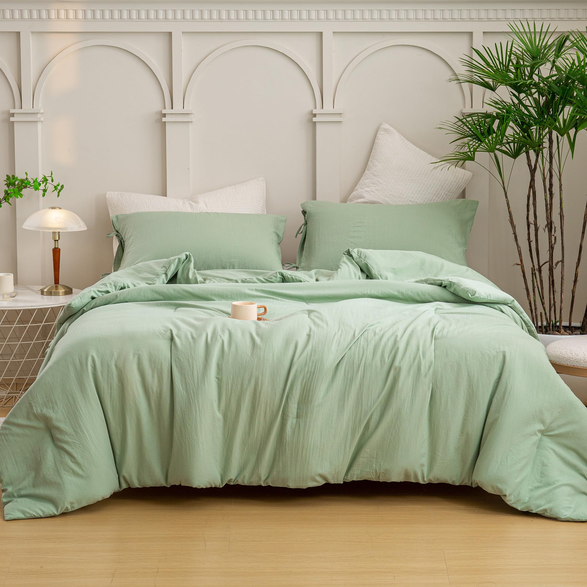 Photo 1 of BOHOPOPM Softness Sage Green Twin/XL Comforter Set- Lightweight Super Soft Cozy Modern Polycotton Bedding Blanket Quilt Set for Kid Teen Boy Children Dorm All Season - 1 Down Comforter & 1 Pillowcase