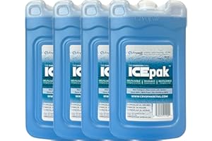 Cryopak ICEpak Hard Shell Reusable Ice Packs for Coolers and Lunch Box Use, Freezer Safe Gel Design, Professional Grade Cooli