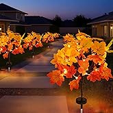 Solar Garden Lights Outdoor,2Pack Artificial Solar Fall Lighted Maple Tree,40LED With Maple Leaf Solar Stake Lights Outdoor,Thanksgiving Gift,Solar fall lights,for Yard Pathway,Thanksgiving Decoration