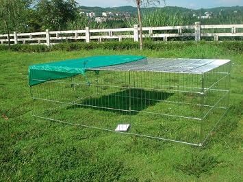 Enclos En Acier Galvanisé Pour Lapin Cochon Dinde Chien Chiot Canard Poule Avec Toit Filet Et 4 Portes Taille Xxl 2159 Cm