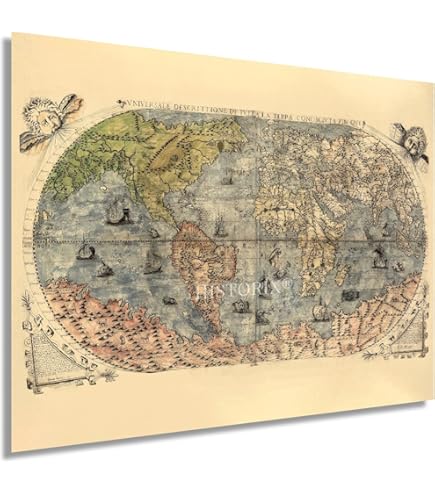 Amazon.com: Historic 1985 Wall Map - The World (Guide to Regional