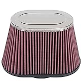 HIFROMHigh Performance Universal Clamp-on Chrome Air Filter Replacement for Motorcycle RC-5040