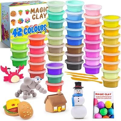 EssenSon Modelling Clay Kit 42 Colours Air Dry DIY Kids Craft Toy