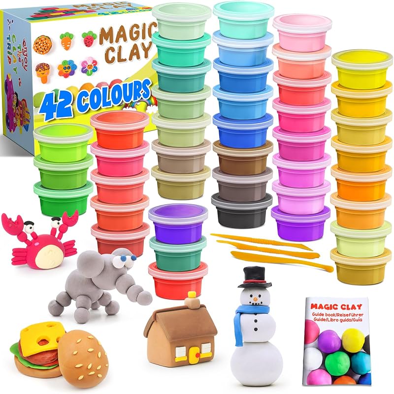EssenSon Modelling Clay Kit 42 Colours Air Dry DIY Kids Craft Toy