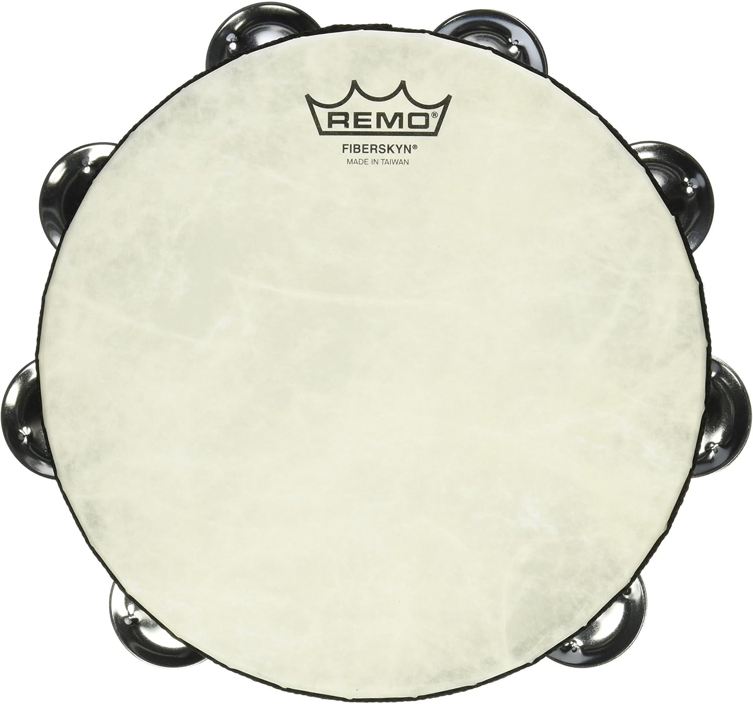 Remo Tambourine, Pretuned, 8" Diameter, 8 works Jingles x 1 Row, QUADURA® White - Image 3