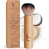 Kabuki Brush for Face - Ultra Soft Bronzer Brush for Blush, Loose Powder, Powder and Liquid Foundation & Self Tanner, Travel Friendy Makeup Blending Tool, Gentle on Skin