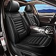 JIAMAOXIN Seat Covers for Kia Seltos 2021 2022 2023 2025 Car Seat Covers Full Set 5 Seats Waterproof Faux Leather Car Seat Cushion Protector Compatible Airbag Black