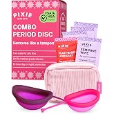 Pixie Medium &amp; Large Menstrual Discs for Feminine Care &ndash; Soft Reusable Period Discs Made with 100% Medical-Grade Silicone &ndash; 12-Hour Wear &ndash; Holds up to 5 &amp; 7 Tampons