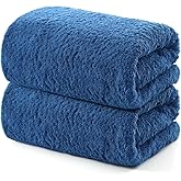 REDKISS 2 Piece Luxury Bath Towel Set - 31x62 inch Oversized Thick Bath Sheets, 100% Cotton, 900 GSM, Super Soft, Highly Absorbent, Quick Dry Large Shower Towels for Bathroom, Pool, Gym, Spa, Navy
