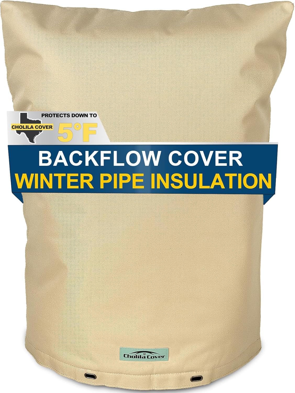 Cholila Cover Backflow Preventer Cover Insulated (5˚F) - 24"W x 36"H Backflow Cover for Winter Pipe Freeze Protection - Sprinkler Covers for Outside with 7 Layers Fabric Double Wall Insulation Cover Image
