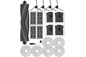 Yivy 21 Pcs Parts for Dreame X40 Ultra/L40 Ultra /X40 Master/Mova P50 Pro Ultra/Mova P10 Pro Ultra replacement: 4 Carbon HEPA filter, 4 Side Brushes,4Carbon dust Bags, 6 Mop Cloth