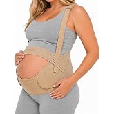 GLIDESMOOTH Pregnancy Belly Band, Pregnancy Support Belt, Beige, XX-Large | Lightweight Abdominal Binder with Adjustable Straps, Shoulder Strap Belly Support Brace for Pregnant Women, for Abdomen
