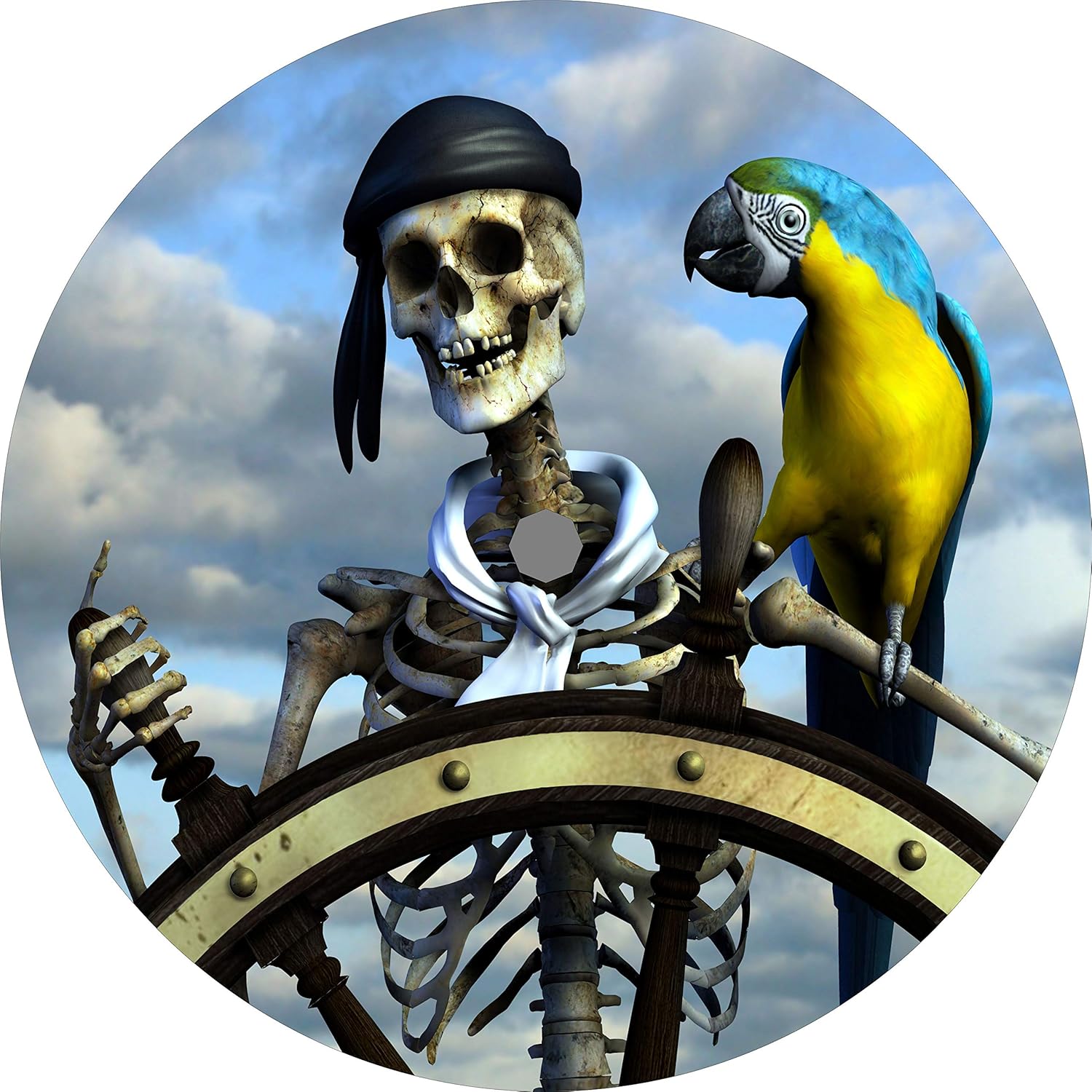 TIRE COVER CENTRAL Pirate & Parrot Spare Tire Cover (Select tire Size/Back up Camera in MENU) Custom Sized to Any Make/Model 30X9.50X15: Automotive