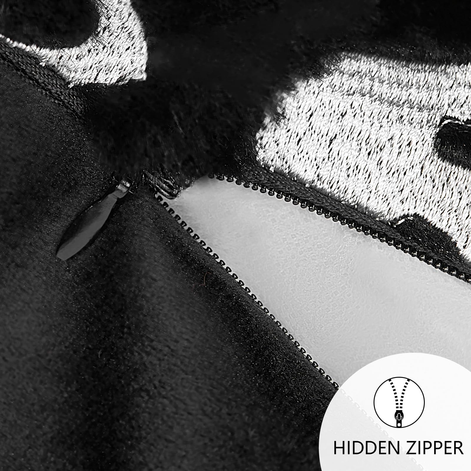 Halloween Scream Ghost Pillow Covers Set of 2, 18x18 Decorative Ghost Throw Pillowcases Soft Plush Faux Wool Cushions for Home Patio Sofa Couch (Ghost Black)