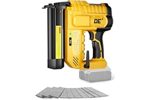 DeForce 18GA Cordless Brad Nailer, 2" Nail Gun for Dewalt 20V Max Battery(No Battery), 2 IN 1 Electric Stapler, Tool-Free Jam Release, 2 Firing Modes, Adjustable Depth, 1000pcs Nails for Woodworking