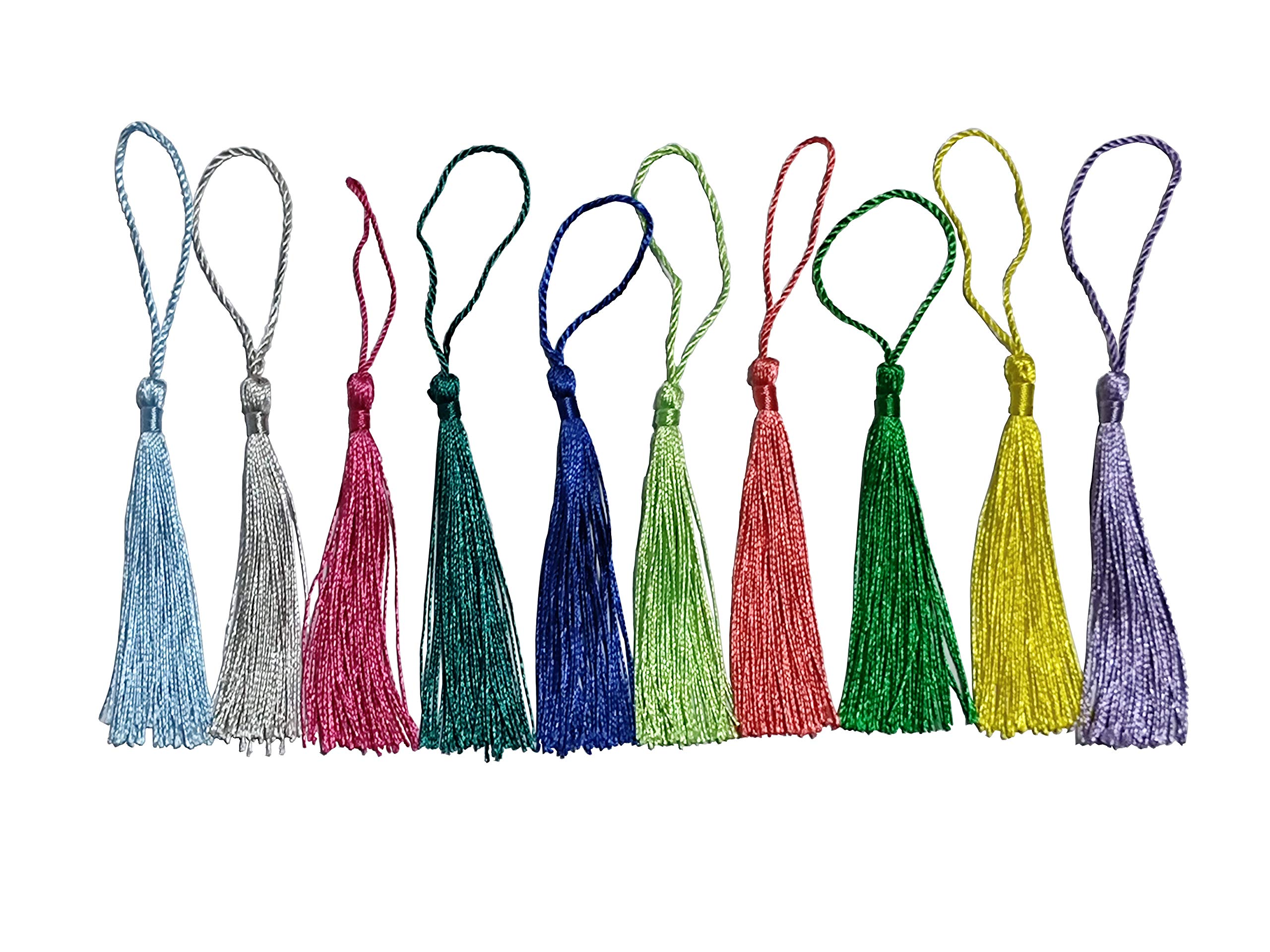 Cuteforyou 100 PCS Mini Silky Tassels with Loops for Jewelry Making,Bookmarks,DIY Craft Projects
