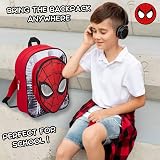 Marvel Spiderman Backpack for Boys Avengers Red Daypack with Reflective Eyes view 4