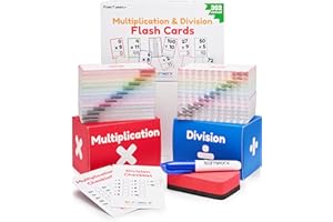 LEARNWORX Multiplication and Division Flash Cards 3rd Grade 4th 5th and 6th – 352 Math Flashcards – All Division Facts 1-12 – All Multiplication Facts 0-12 - Learn Division & Multiplication for Kids - for Ages
