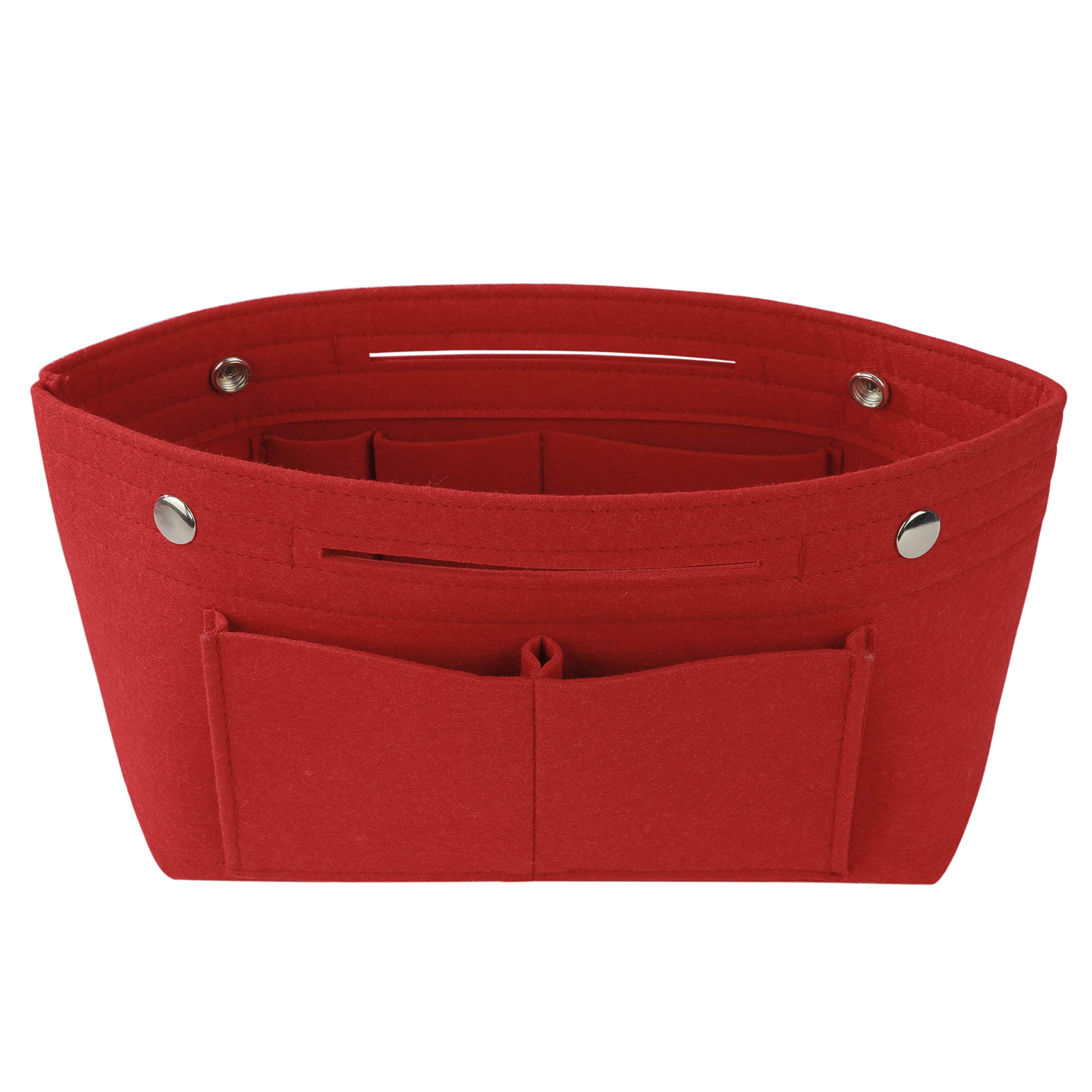 ISIYINER Felt Handbag Organizer Multi-Pocket Handbag Organizer for Women, Red, S