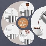 VonShef 3 Cup Cafetiere Stainless Steel 350ml Double Walled French Press view 4