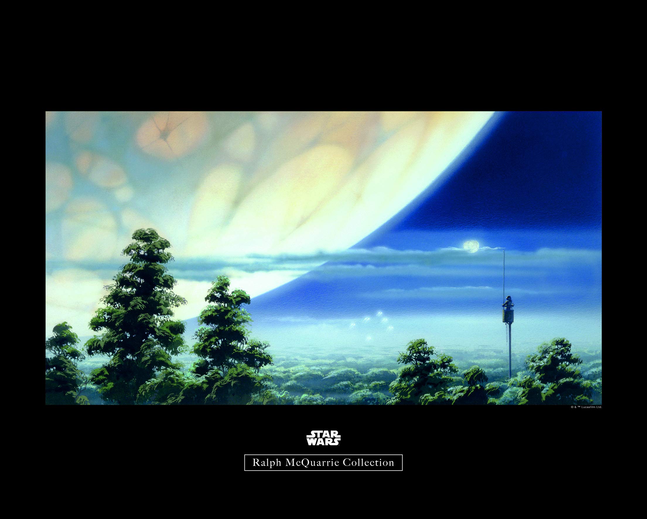 Komar Wall Picture | Star Wars Classic RMQ Yavin Lookout | Children's Room Decoration Art Print | No Frame | WB168-50x40 | Size: 50 x 40 cm (Width x Height)