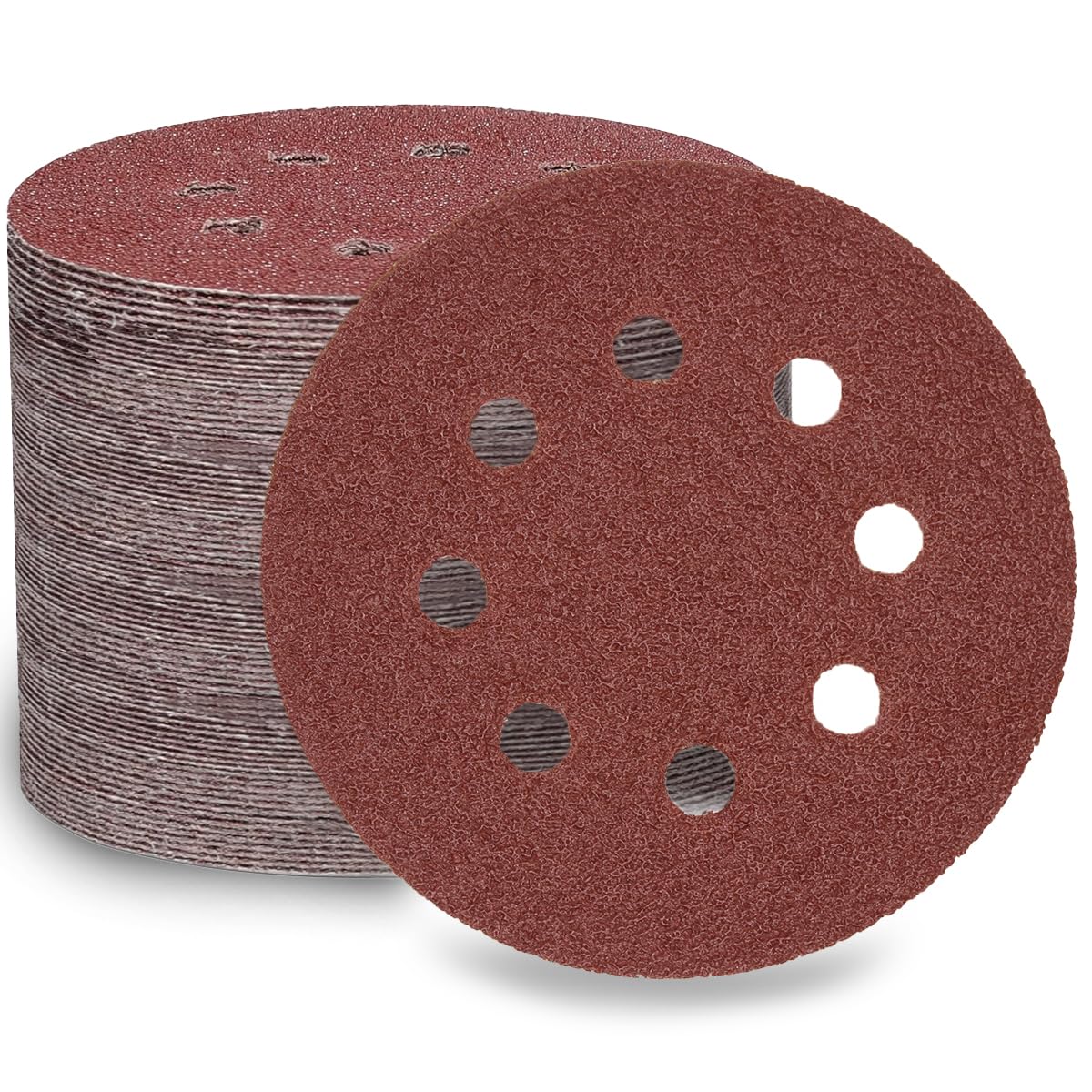 LESNIC 40 Grits 100pcs Sanding Discs, 125mm / 5 inch 8 Holes Quick Change Discs Hook & Loop Sandpaper Discs Polishing for Orbit Orbital Sanders and All Oscillating Tools
