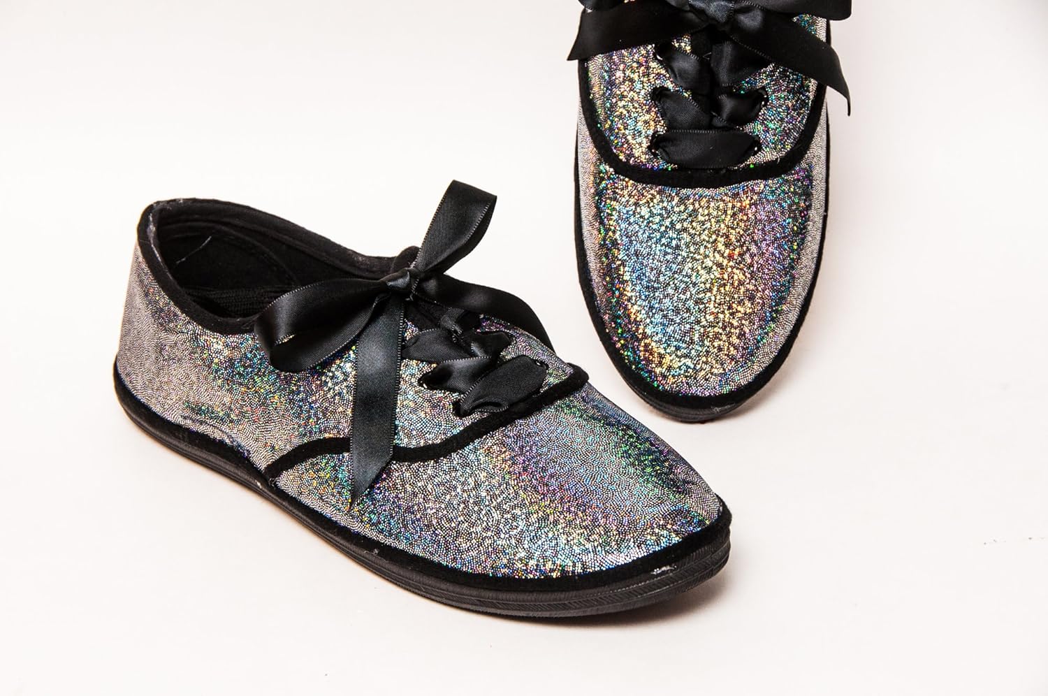 silver colored sneakers