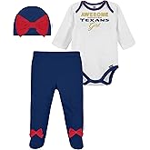 Gerber NFL baby girls 3 Pack Bodysuit Registry Gift Set Footed Pant and Cap